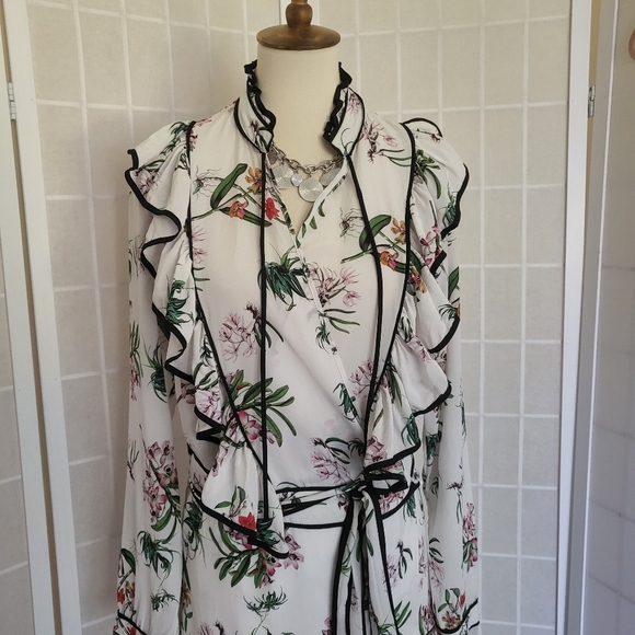 Birgitte Herskind silk floral wrap dress S - Picture 2 of 11